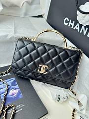 Chanel 24k Top Handle Wallet On Chain Black Lambskin 19cm - 1