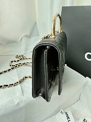 Chanel 24k Top Handle Wallet On Chain Black Lambskin 19cm - 6
