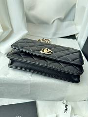 Chanel 24k Top Handle Wallet On Chain Black Lambskin 19cm - 5