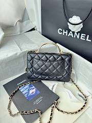 Chanel 24k Top Handle Wallet On Chain Black Lambskin 19cm - 3