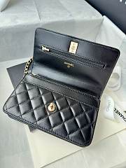 Chanel 24k Top Handle Wallet On Chain Black Lambskin 19cm - 2