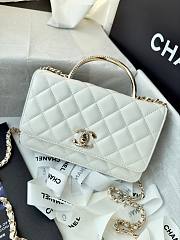 Chanel 24k Top Handle Wallet On Chain White Lambskin 19cm - 1