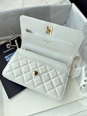 Chanel 24k Top Handle Wallet On Chain White Lambskin 19cm - 5