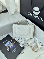 Chanel 24k Top Handle Wallet On Chain White Lambskin 19cm - 3