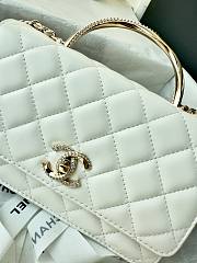 Chanel 24k Top Handle Wallet On Chain White Lambskin 19cm - 2