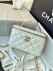 Chanel Vanity Top Handle Lambskin White 17cm - 5