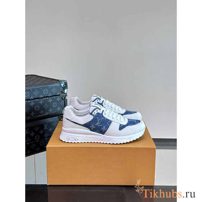 Louis Vuitton LV Run Away Sneakers White and Blue - 1