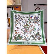 Dior Toile De Jouy Mexico 90 Green Square Scarf 90x90cm - 1