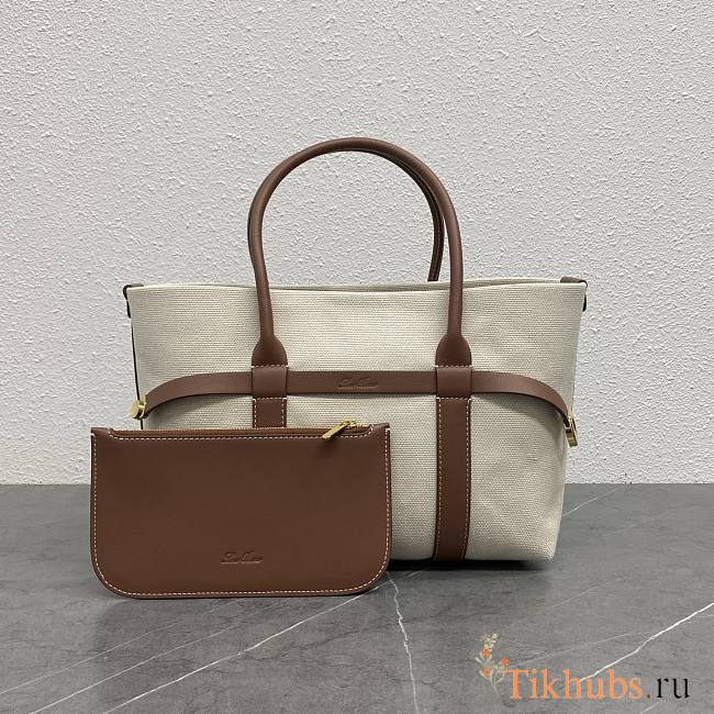 Loro Piana Small Ghiera Shopper Cotton Linen 28x19x12cm - 1