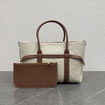 Loro Piana Small Ghiera Shopper Cotton Linen 28x19x12cm