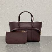 Loro Piana Ghiera Shopper Small Calfskin Wine 28x19x12cm - 1