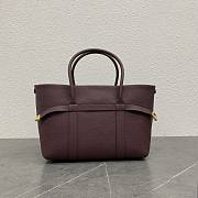 Loro Piana Ghiera Shopper Small Calfskin Wine 28x19x12cm - 5