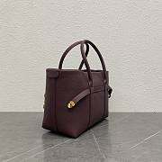 Loro Piana Ghiera Shopper Small Calfskin Wine 28x19x12cm - 3