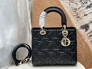 Dior Medium Lady Bag Black Graphic Calfskin 24x21x12cm - 1