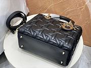 Dior Medium Lady Bag Black Graphic Calfskin 24x21x12cm - 6