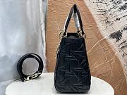 Dior Medium Lady Bag Black Graphic Calfskin 24x21x12cm - 5