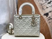 Dior Medium Lady Bag White Graphic Calfskin 24x21x12cm - 1