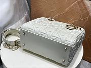 Dior Medium Lady Bag White Graphic Calfskin 24x21x12cm - 6