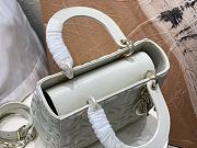 Dior Medium Lady Bag White Graphic Calfskin 24x21x12cm - 5