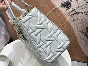 Dior Medium Lady Bag White Graphic Calfskin 24x21x12cm - 4