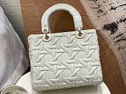 Dior Medium Lady Bag White Graphic Calfskin 24x21x12cm - 2