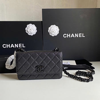 Chanel Wallet Chain Woc Black Caviar 19cm