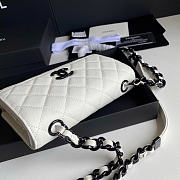 Chanel Wallet Chain Woc White Black Caviar 19cm - 5