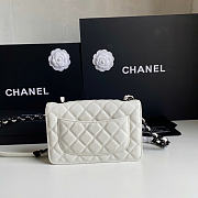 Chanel Wallet Chain Woc White Black Caviar 19cm - 2