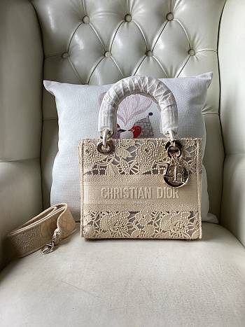 Dior Lady D-lite Bag Beige 24cm