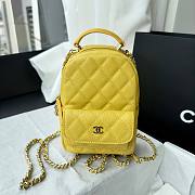 Chanel 24C Backpack Yellow Caviar 18x13x9cm - 4