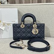 Dior Lady D-joy Bag Navy Blue Gold 26x13.5x5cm - 1