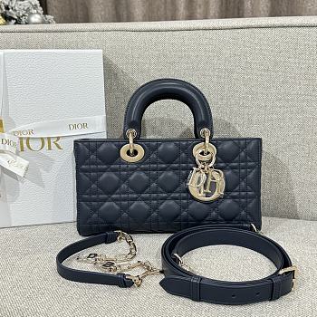 Dior Lady D-joy Bag Navy Blue Gold 26x13.5x5cm