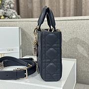 Dior Lady D-joy Bag Navy Blue Gold 26x13.5x5cm - 6