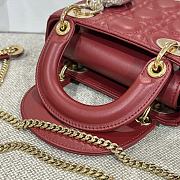 Dior Mini Lady Bag Red Wine Gold 17cm - 6