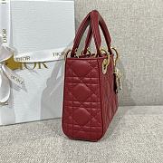 Dior Mini Lady Bag Red Wine Gold 17cm - 5