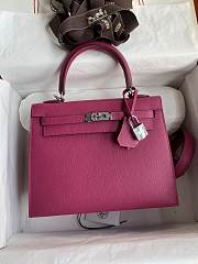 Hermes Kelly 25 Bag Rose Purple Silver 25cm - 1