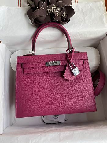 Hermes Kelly 25 Bag Rose Purple Silver 25cm