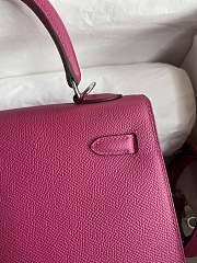 Hermes Kelly 25 Bag Rose Purple Silver 25cm - 6