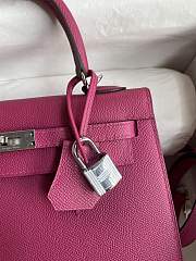 Hermes Kelly 25 Bag Rose Purple Silver 25cm - 5