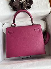 Hermes Kelly 25 Bag Rose Purple Silver 25cm - 3