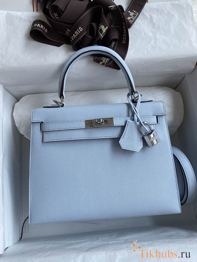 Hermes Kelly 25 Bag Light Blue Epsom Gold 25cm - 1