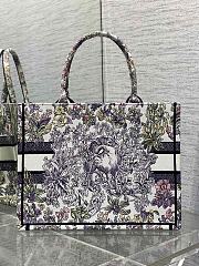 Dior Medium Book Tote Embroidery Multicolor 36x18x28cm - 5