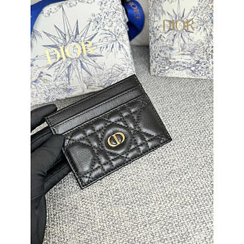 Dior Caro Freesia Card Holder Black 10.5x7.5cm