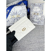 Dior Caro Freesia Card Holder White 10.5x7.5cm - 1