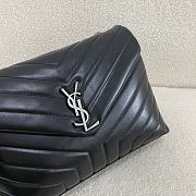 YSL Loulou Medium Bag Leather Black Silver 32x22x12cm - 3