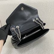 YSL Loulou Medium Bag Leather Black Silver 32x22x12cm - 2