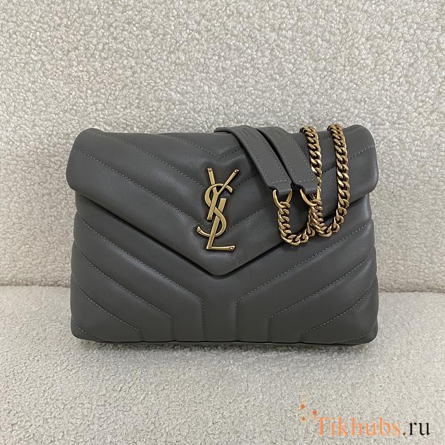 YSL Loulou Small Chain Grey Gold Bag 23 x 17 x 9 cm - 1