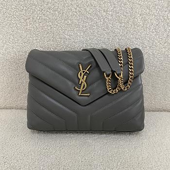 YSL Loulou Small Chain Grey Gold Bag 23 x 17 x 9 cm