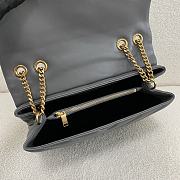 YSL Loulou Medium Bag Leather Grey Gold 32x22x12cm - 6