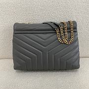 YSL Loulou Medium Bag Leather Grey Gold 32x22x12cm - 3